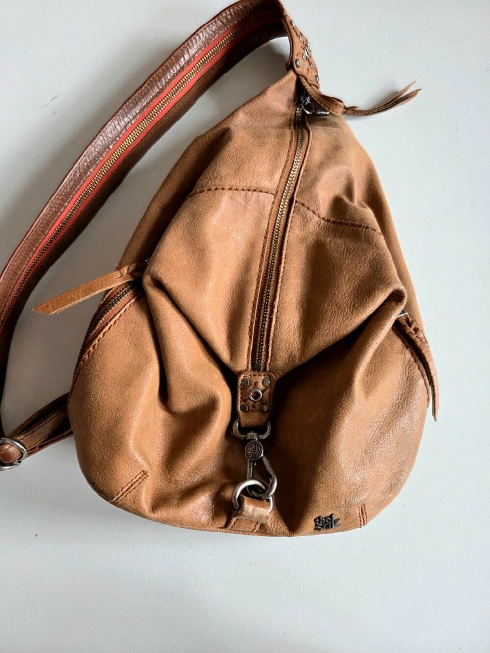 The Sak Tan Leather Hobo Backpack